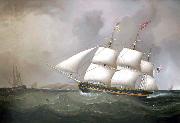 Samuel Walters American Packet VICTORIA off Holyhead oil on canvas